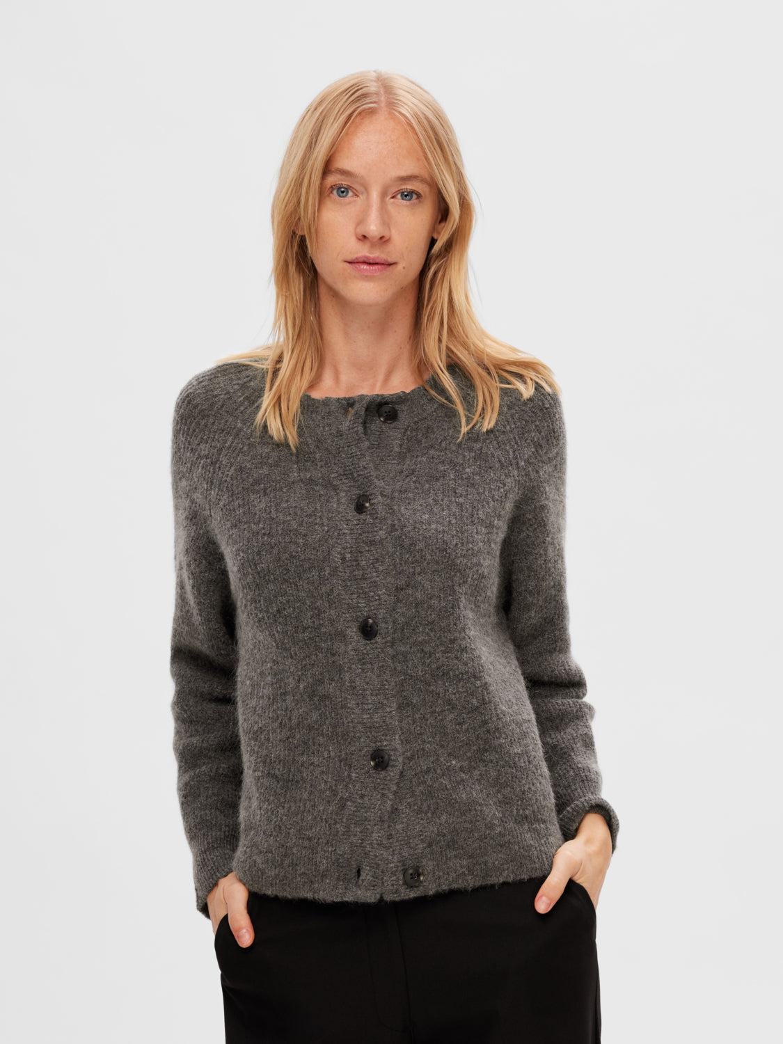 SLFLULU Cardigan - Medium Grey Melange